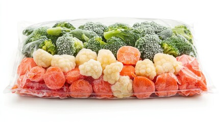 Frozen Vegetable Mix In A Plastic Bag