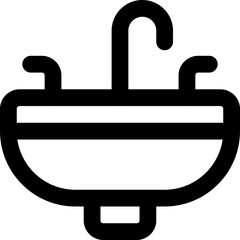 Obraz premium UI Sink Vector Icon Illustration. Line Style