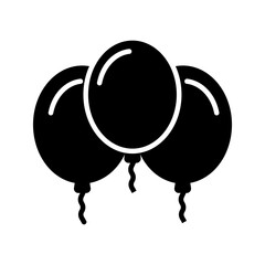 Balloon icon. party balloon icon decoration birthday vector. Balloon black silhouette icon