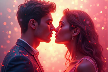 Naklejka premium illustration background representation of love,Valentine's Day concept.
