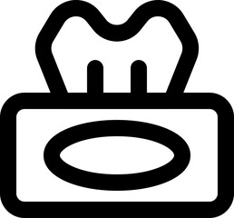UI Tissue Box Vector Icon Illustration. Line Style