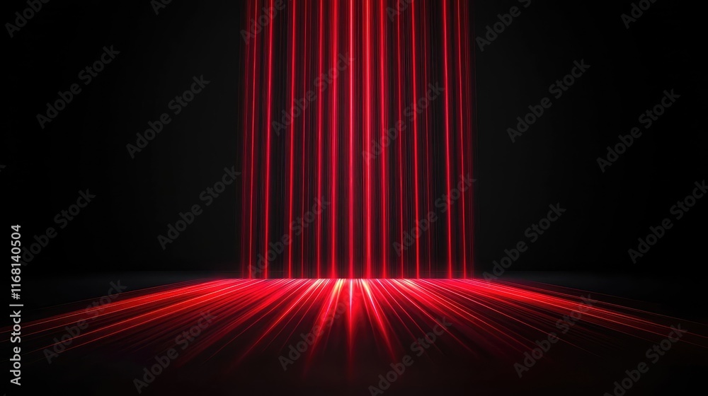 Wall mural galaxy abstract background idea. vibrant red light beams creating a stunning visual effect against a