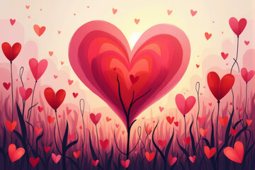 illustration background representation of love,Valentine's Day concept.