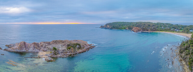 Cloud-covered sunrise over Guerilla Bay