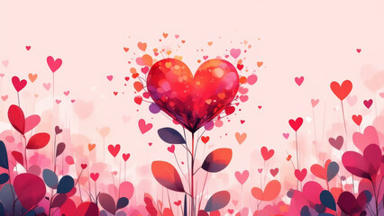 illustration background representation of love,Valentine's Day concept.