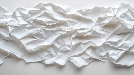 Obraz premium Abstract White Crumpled Paper Texture: A Study in Form and Light