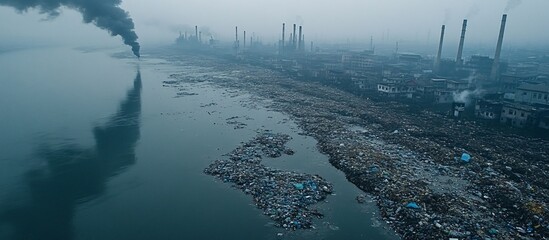 Pollution and Industrial Waste: A River Choked by Debris