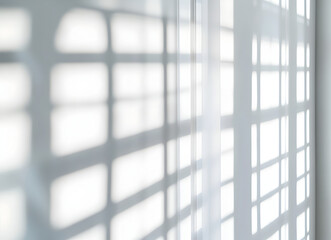 Abstract Light and Shadow Play Through a Sheer Curtain