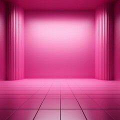 3D Minimalist Studio with Pink Backdrops
