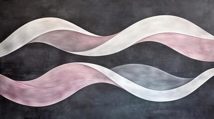 Chalkboard abstract background concept. Abstract wave design in soft pink and gray hues on a dark background.