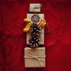 gift box with golden ribbon