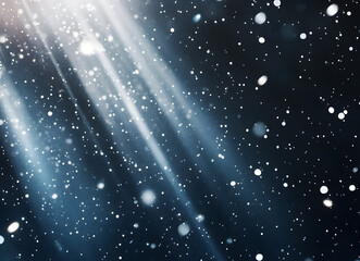 Winter's Night: Celestial Snowfall and Glimmering Lights