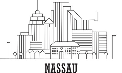 Obraz premium Nassau City Line Draw Simple Minimalist 