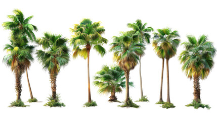 palm trees on white background