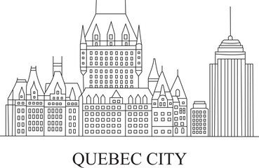 Quebec City Line Draw Simple Minimalist