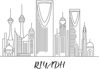 Riyadh City Line Draw Simple Minimalist