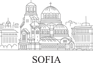 Obraz premium Sofia City Line Draw Simple Minimalist
