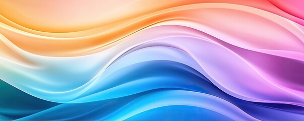 Naklejka premium Rainbow abstract background idea. Dynamic soft wave patterns in vibrant colors, ideal for artistic backgrounds and graphics.