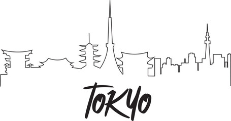 Tokyo City Line Draw Simple Minimalist