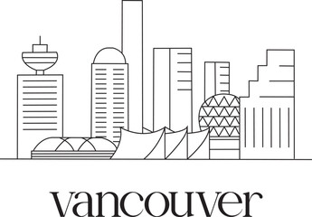Obraz premium Vancouver City Line Draw Simple Minimalist 