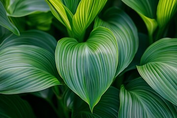 Lush green foliage with heart-shaped leaf.