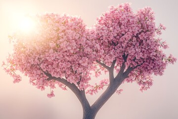 Fototapeta premium Love tree. Valentines day card for your design.