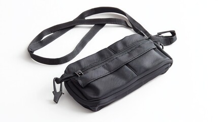 Naklejka premium A Black Small Shoulder Bag With A Zipper