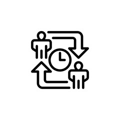 Work Shift Line Icon. linear style sign for mobile concept and web design. Outline vector icon.