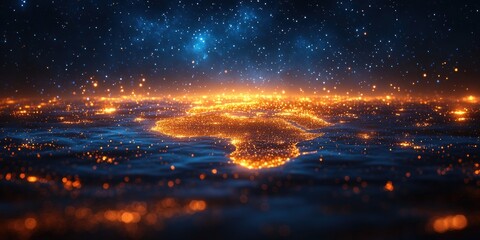 Obraz premium Digital Africa Map Concept Illustrating Global Network Connectivity Data Transfer Cyber Technology Business Exchange