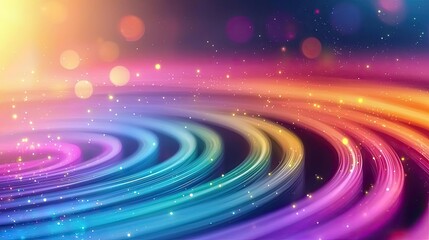 Obraz premium Rainbow abstract background idea. Vibrant abstract waves with colorful light effects creating a mesmerizing visual pattern.