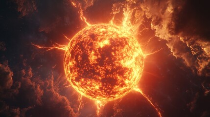 A glowing, super-dense neutron star with precise depiction of its intense magnetic field.