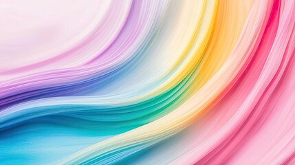 Fototapeta premium Rainbow abstract background idea. Vibrant abstract waves in pastel colors create a soothing visual experience.