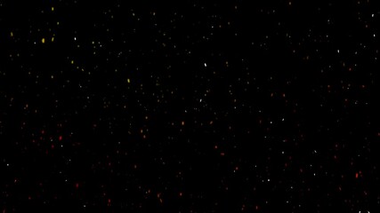 fire sparks flying particle animation on black background