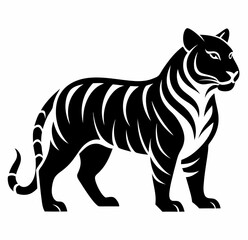 Obraz premium Javan tiger vector on white background 