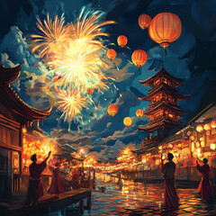 Obraz premium New Year Festival