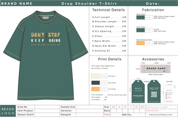 Forest Green Graphic Tee with Encouraging Slogan - Keep Going