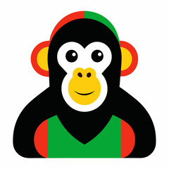 unique monkey icon vector colorful on white background