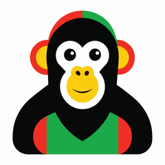 unique monkey icon vector colorful on white background