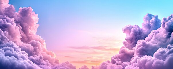 Fototapeta premium Pastel skies concept. A breathtaking sunset view with vibrant clouds in shades of pink and purple.