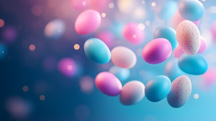 Captivating Glowing 3D Easter Eggs in Vibrant Cyberspace Gradients