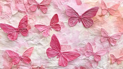 Ethereal Pink Butterflies: A Flutter of Delicate Wings in Nature's Pastel Palette