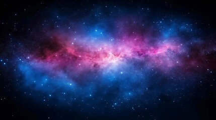 Naklejka premium Cosmic Nebula: A Dreamlike Celestial Tapestry of Pink and Blue