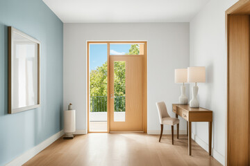Fototapeta premium Bright and airy interior with modern decor and natural light in a contemporary home