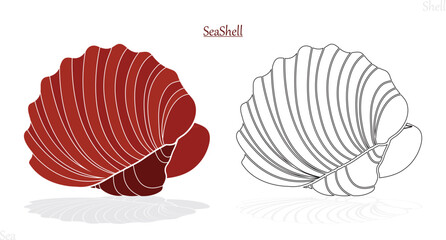 illustration of seashell. Snail vector icon.