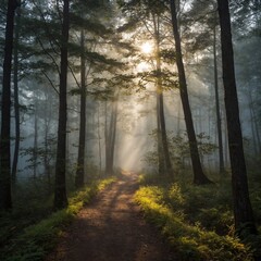 Obraz premium morning in the forest