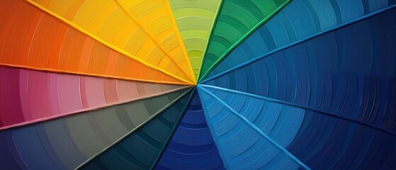 Fototapeta premium Colorful gradient wheel displaying spectrum of hues studio setting digital artwork vibrant environment aesthetic viewpoint