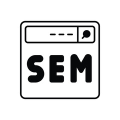 Sem icon isolated on a white background. Vector illustration.