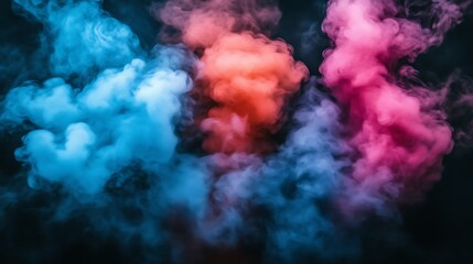Abstract Colorful Smoke: A Dreamlike Blue, Pink, and Orange Haze