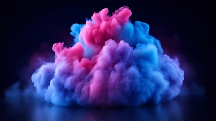 Obraz premium Ethereal Pink and Blue Smoke Cloud: A Dreamlike Abstract Artwork