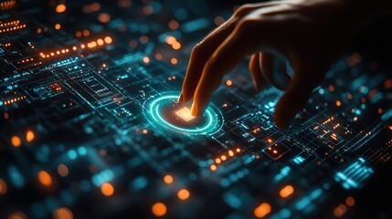 Futuristic Digital Interface Concept for Business Value, Growth and Success Management